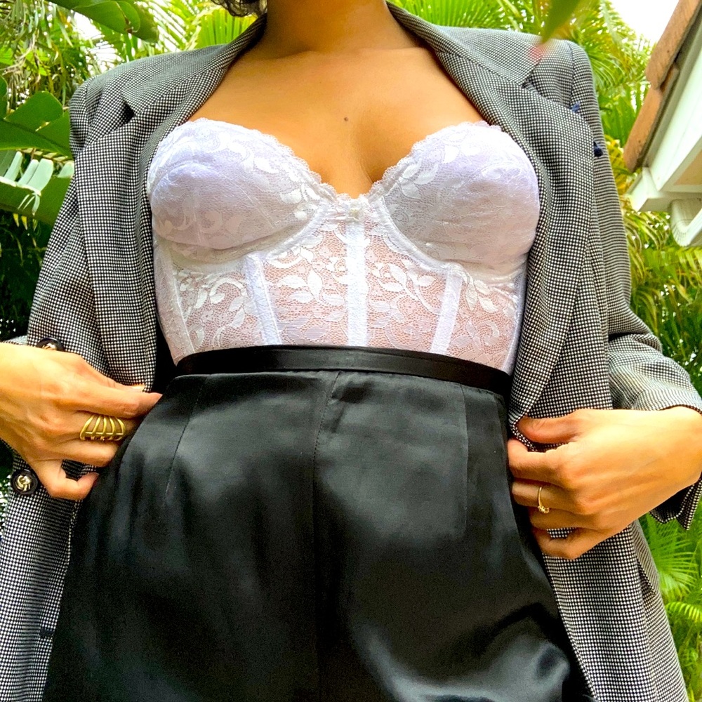 White lace corset